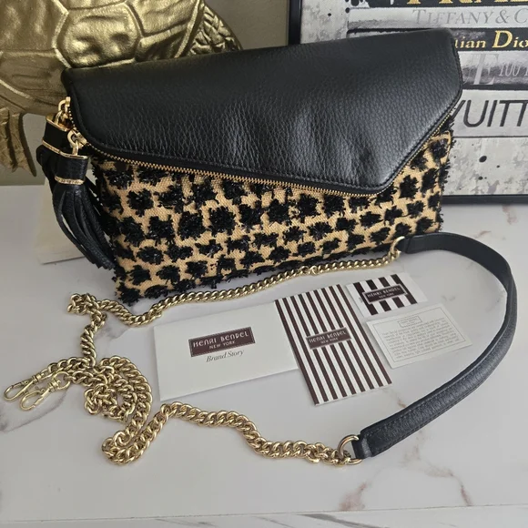 Henri Bendel The Debutant Raffia Clutch Crossbody Bag NWT - Picture 12 of 12
